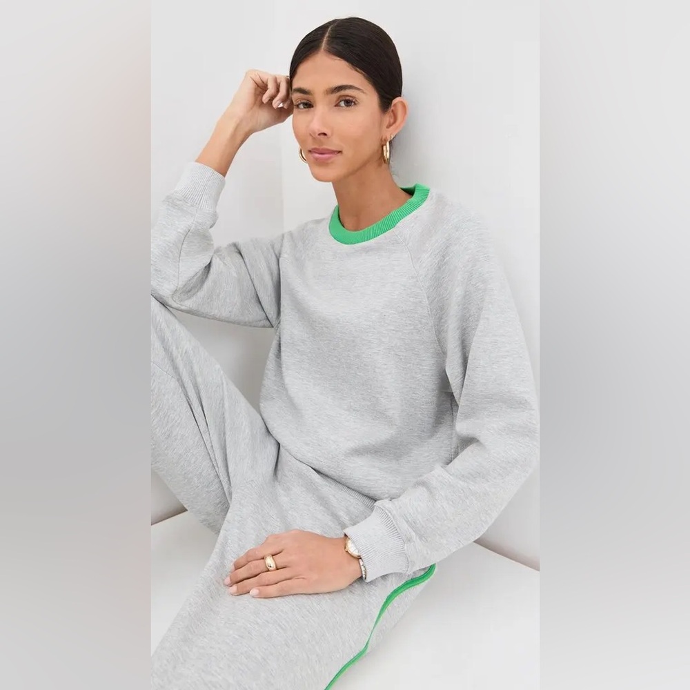 LE BOP Helene Sweatshirt Gray and Green Women's Sz‎ XXL